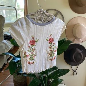 Embroidered Free People Tee
